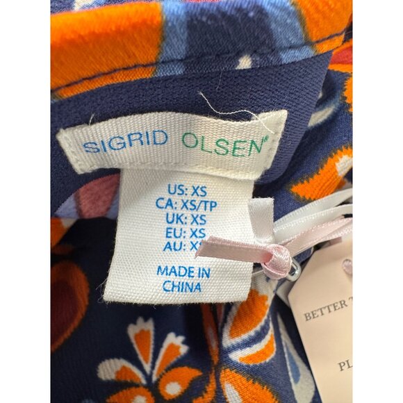 Sigrid Olsen Floral Size XS/S Two Pieces Skirt Tank Top Blue Orange NWT - Picture 7 of 13